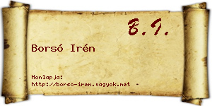 Borsó Irén névjegykártya